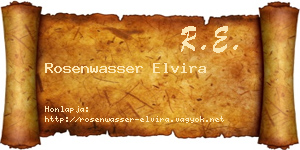 Rosenwasser Elvira névjegykártya
